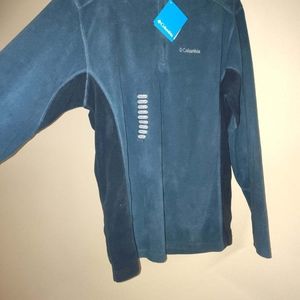 Columbia Men's Medium 3/4 zip fleece pullover blue teal